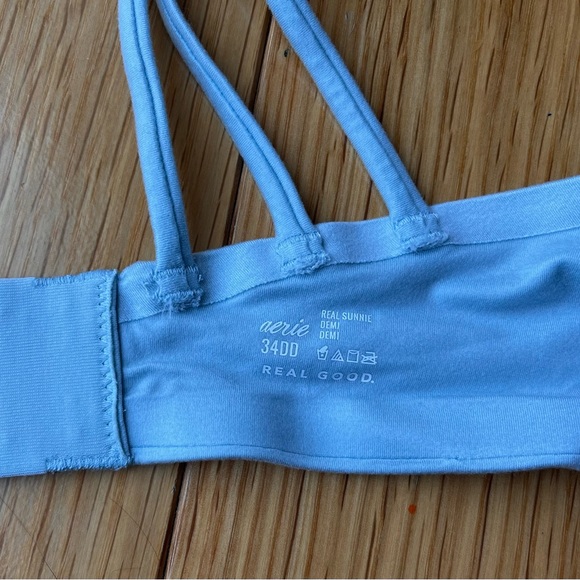 Aerie 34DD Real Sunnie Demi Powder Blue Lace - Picture 2 of 5